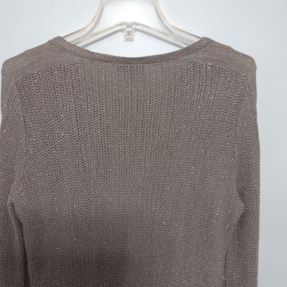 LUCKY BRAND SPARKLY LAYERED KNIT TOP MEDIUM